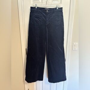 LOFT Curvy Palmer Wide Leg Pants in Navy Corduroy